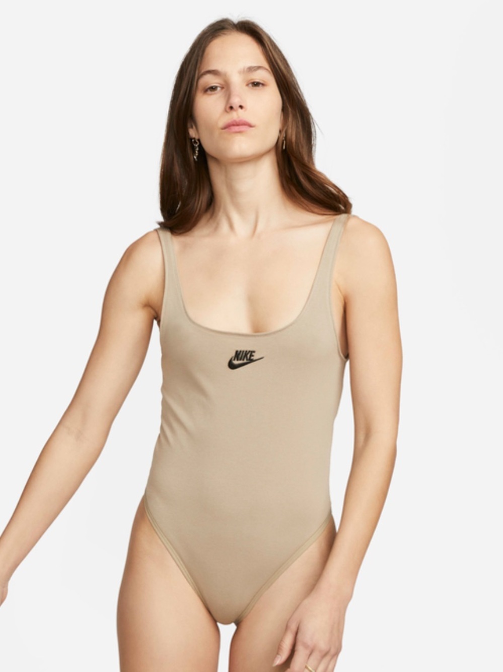 Nike Beige Scoop-Neck Bodysuit